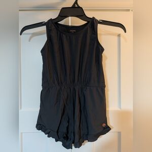 Honey Mark Girls Swim Romper Grey/Blue - Ginger Style Ruffles 9/10 NWOT